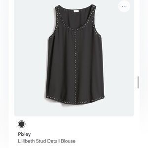 Pixley Black Studded Tank Top
